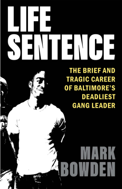 Cover of Life Sentence, black and white photo of a man on a black background